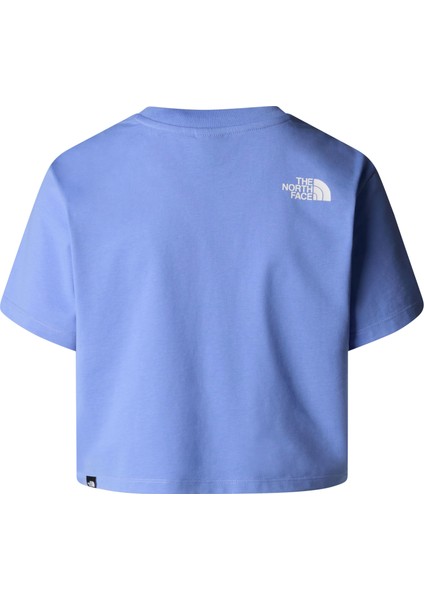 W Sımple Dome Cropped Relaxed Tee Kadin Mavi Tshirt NF0A87U40YI1 indirimleri