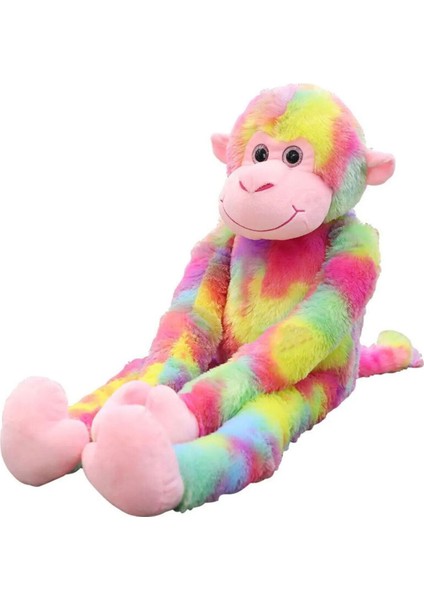 Sesli Peluş Maymun Uyku Arkadaşım Yumuşak Renkli Maymun 85 cm 1 Adet