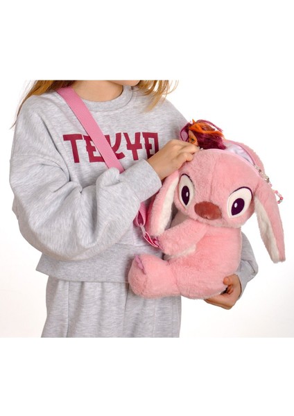 Stitch Peluş Omuz Çantası - Sevimli Pembe Tasarım 1 Adet