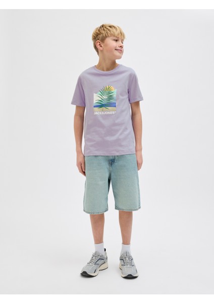 Jack Jones Jjbarbados Tee Ss Crew Neck Jnr Çocuk Mor Tshirt 12269841-19 fiyatları