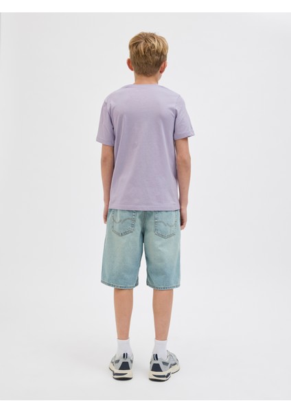 Jack Jones Jjbarbados Tee Ss Crew Neck Jnr Çocuk Mor Tshirt 12269841-19 modelleri