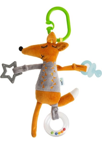Yumuşak Silikon Diş Kaşıyıcılı Çıngıraklı Puset & Bebek Arabası Oyuncağı Fox - Gri 1 Adet fiyatları