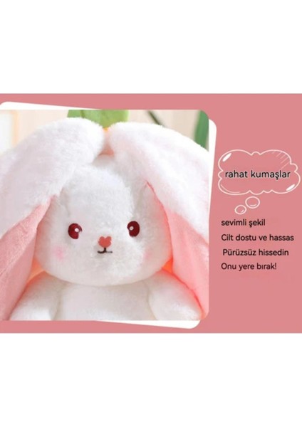 Choice Plus 20 cm Çilekli Tavşan Peluş Oyuncak - Pembe 1 Adet
