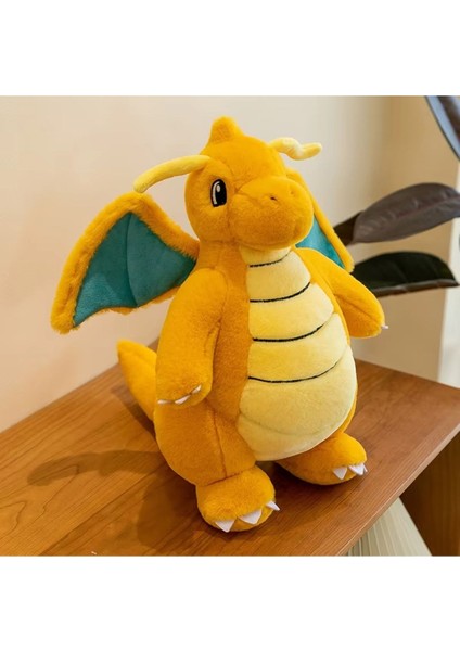 Dragonite 35 cm Tüylü Gerçek Görünümlü Pokemon Peluş Oyuncak Figür 1 Adet