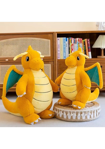 Dragonite 35 cm Tüylü Gerçek Görünümlü Pokemon Peluş Oyuncak Figür 1 Adet