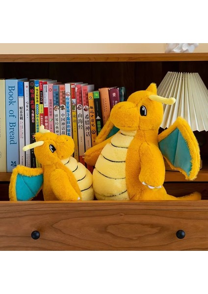 Dragonite 35 cm Tüylü Gerçek Görünümlü Pokemon Peluş Oyuncak Figür 1 Adet