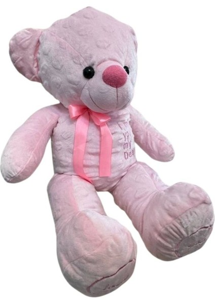 Kalp Desenli Ayıcık - Nano Kumaş - 65 cm 1 Adet
