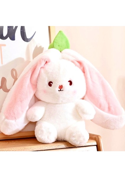 En Tatlı Çilek Tavşan Uyku Arkadaşı 50 cm- Özel Tasarım Hem Çilek Hem Tavşan Pembe 1 Adet