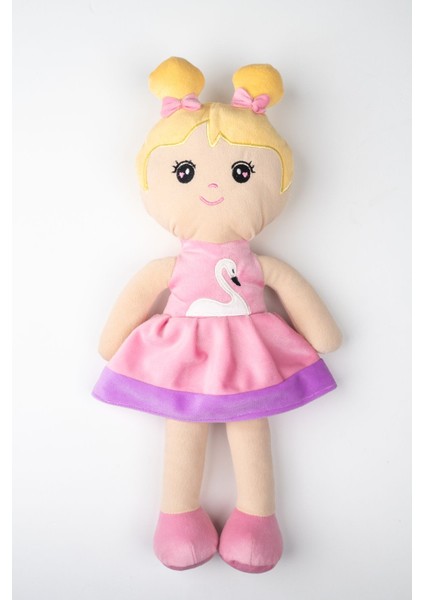 Peluş Prenses Bebek Oyuncak Pembe Etekli Oyun ve Uyku Arkadaşı 45 cm 1 Adet