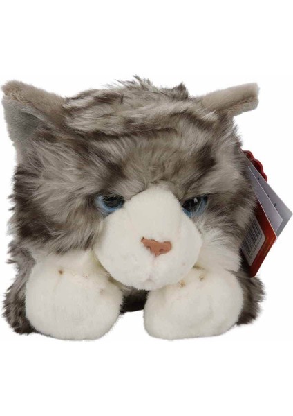 Yatan Gri Peluş Kedi 32 Cm. 1 Adet