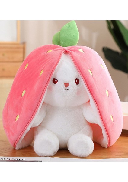 Çilek Tavşan Çantalı Sevgiliye Özel 35 cm 1 Adet