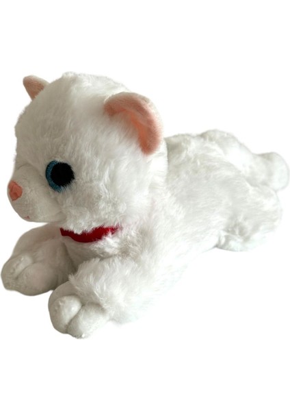 Sesli Yatan Miyavlayan 25 cm Peluş Kedi Oyuncak 1 Adet