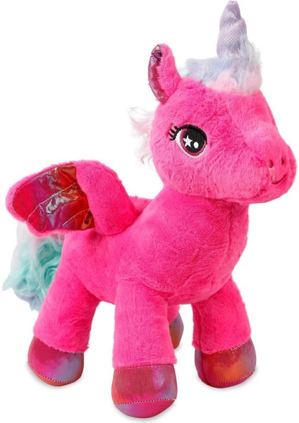 Oyuncak Peluş Kanatlı Unicorn 30 cm Fuşya 1 Adet