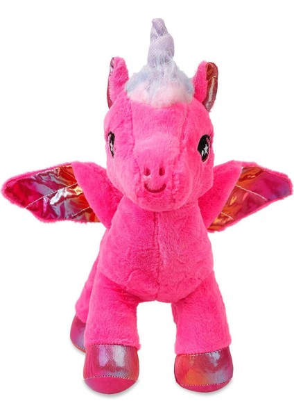 Oyuncak Peluş Kanatlı Unicorn 30 cm Fuşya 1 Adet