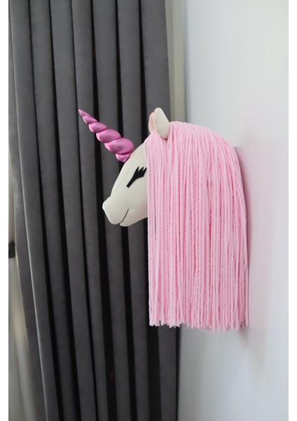 Unicorn Bebek ve Çocuk Odası Büst Duvar Dekoru Dekorasyonu Dekoratif Oda Aksesuarı 1 Adet