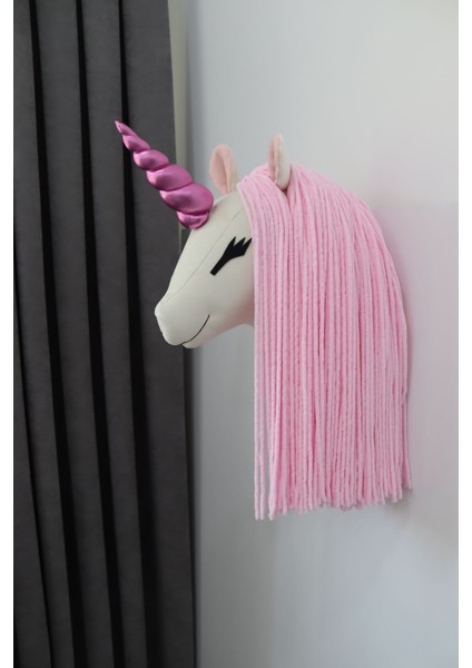 Unicorn Bebek ve Çocuk Odası Büst Duvar Dekoru Dekorasyonu Dekoratif Oda Aksesuarı 1 Adet
