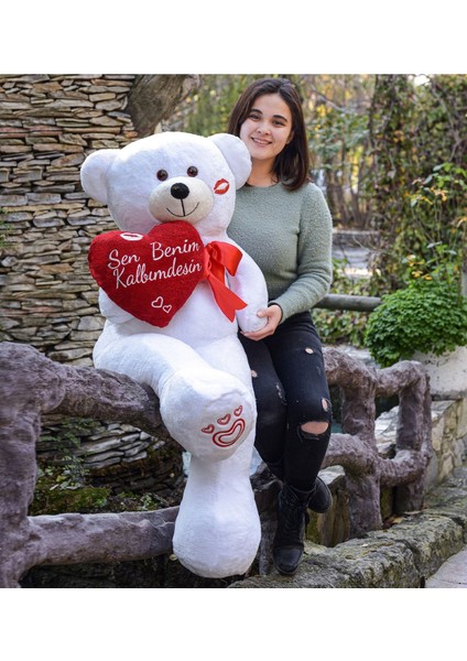 Sevgililer Günü 140 cm Kalpli Sevimli Peluş Ayıcık 1 Adet