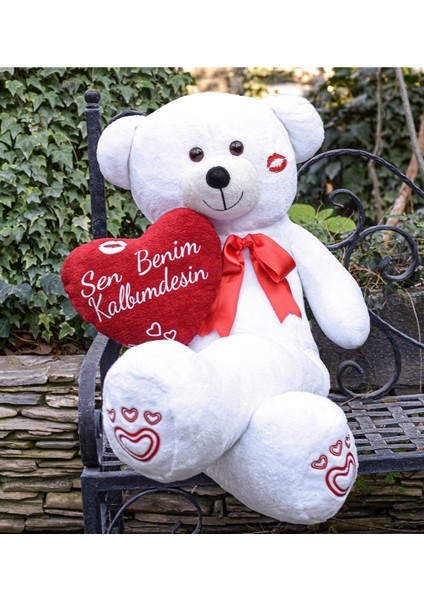 Sevgililer Günü 140 cm Kalpli Sevimli Peluş Ayıcık 1 Adet