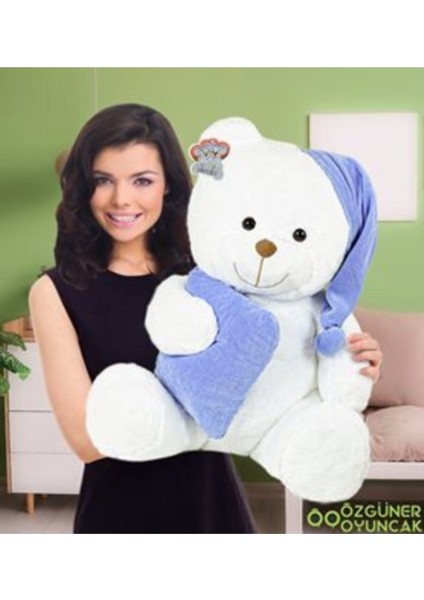 80 cm Yastıklı Uyku Arkadaşı Peluş Ayıcık (%100 Yerli Üretim) 1 Adet