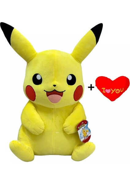 Kalp Pikachu Peluş Oyuncak Pokemon Peluş Oyuncak Büyük Boy Uyku Arkadaşı Pikachu 40 cm Büyük Boy 1 Adet modelleri