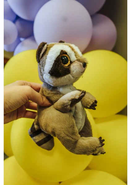 Petey Gri Rakun Peluş 15 cm 1 Adet