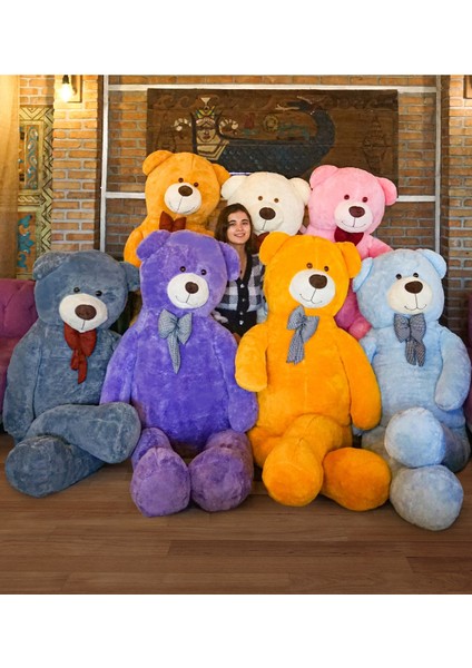 200 cm Papyonlu Peluş Ayı-Dev Boy-Sevgiliye Özel Hediye - % 100 Yerli 1 Adet