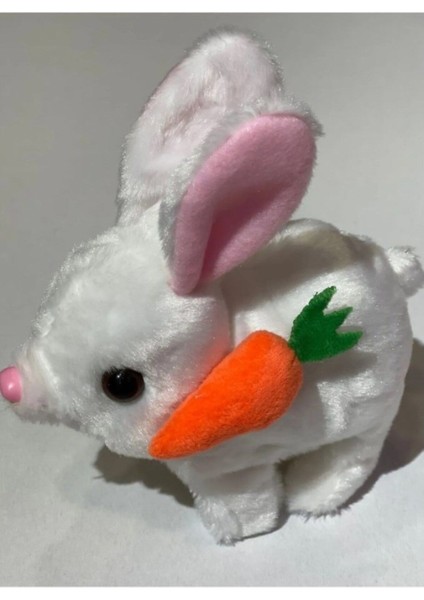 Pilli Sesli Zıp Zıp Yürüyen Havuçlu Tavşan Peluş Oyuncak 15 cm 1 Adet fiyatları