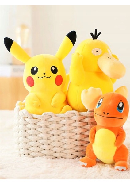 Psyduck Ördek Pokemon Peluş Oyuncak 25 cm Gerçek Görünümlü Pokemon Go Pokemon United 1 Adet