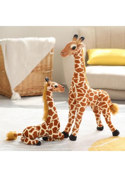 Luxury Gerçek Görünümlü Ithal Kumaş Cam Göz Zürafa Zuzu Peluş Oyuncak Oyun & Uyku Arkadaşı Büyük Boy 60 Cm. 1 Adet modelleri