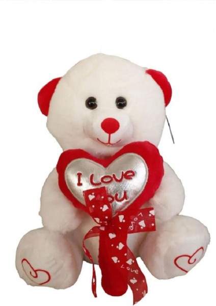 Şeker Kalpli Ayı Peluş Sevgiliye Hediye Arkadaşa Hediye Peluş Ayıcık 40 cm 1 Adet