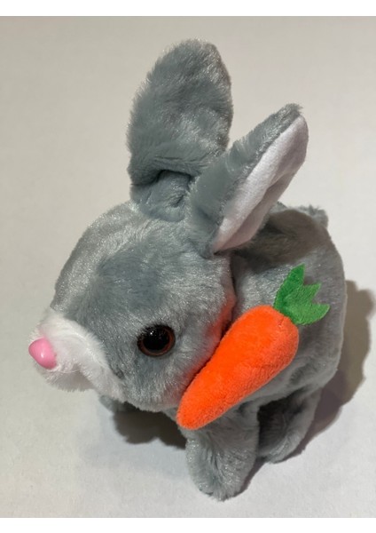 Elektronik Pilli Sesli Zıplayan Hareketli Havuçlu Peluş Tavşan 18 x 17 cm 1 Adet fırsatları