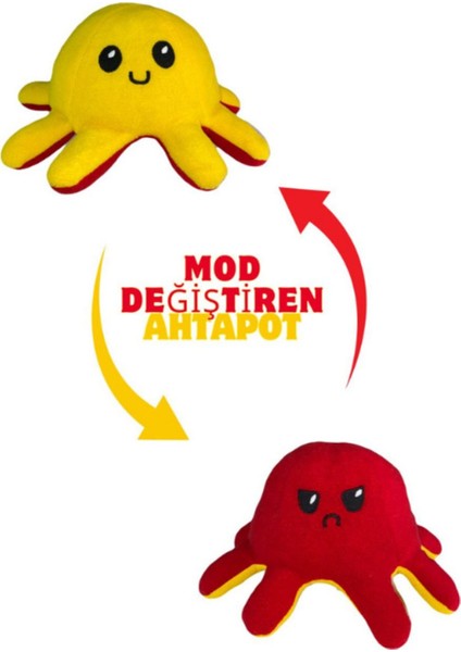 Luxury Mod Değiştiren Çift Taraflı Ahtapot Peluş Oyuncak – 3'lü Set 1 Adet fırsatları