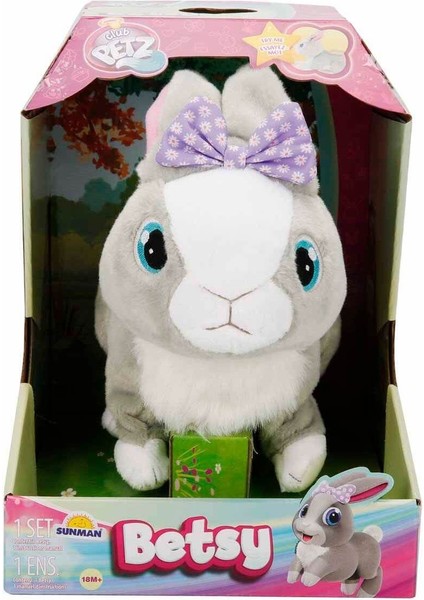 Sesli ve Hareketli Peluş Tavşan Betsy 1 Adet