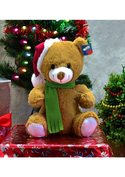 Atkılı ve Yılbaşı Şapkalı Peluş Ayı 23 cm 78154 1 Adet
