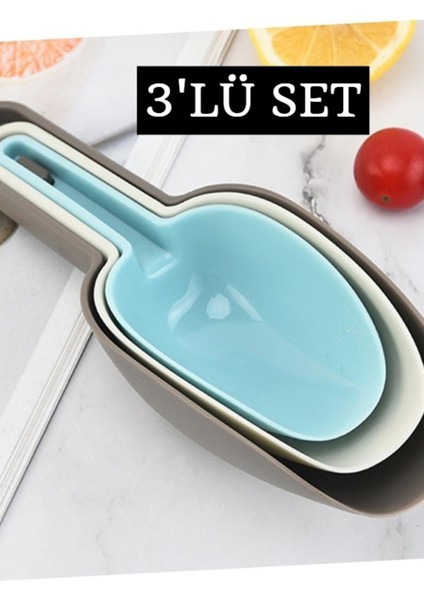 Luxury 3'lü Set Un, Şeker, Erzak, Bakliyat, Deterjan Vb. Ölçü Küreği 1 Adet