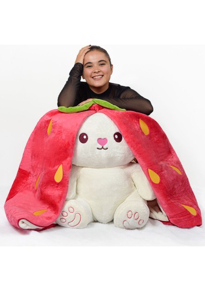 180 cm Dev Xl Boy Peluş Çantalı Çilek Tavşan - Sevgiliye En Güzel Hediye 1 Adet modelleri