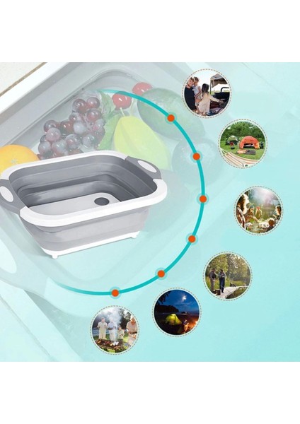 Luxury Katlanabilir Süzgeçli Kesme Tahtası ve Badya (K95) 1 Adet