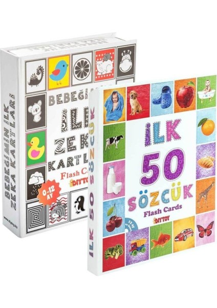 2'li Eğitim Seti - Ilk 50 Sözcük ve Bebeğimin Ilk Zeka Kartları 1 Adet