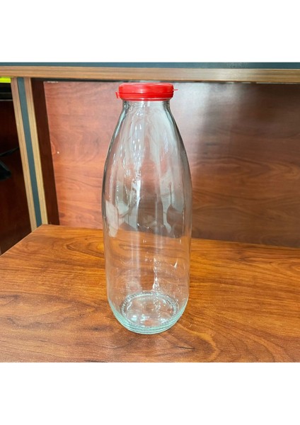 Luxury 2 Adet Çok Amaçlı Cam Şişe Süt Su Şişesi Plastik Kapaklı 2X1000CC(1 Litre) 1 Adet
