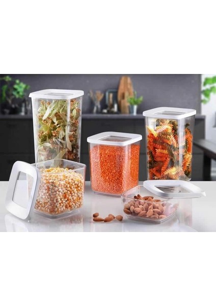 Luxury Lossa Kare Vakumlu Saklama Kabı 5`li Set 1 Adet