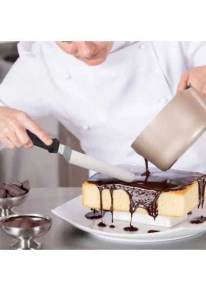 Luxury Paslanmaz Çelik Eğik Spatula Pasta Sıvama Paleti Eğik Pasta Sıvama Spatulası Krema Sıvama Spatulası 1 Adet