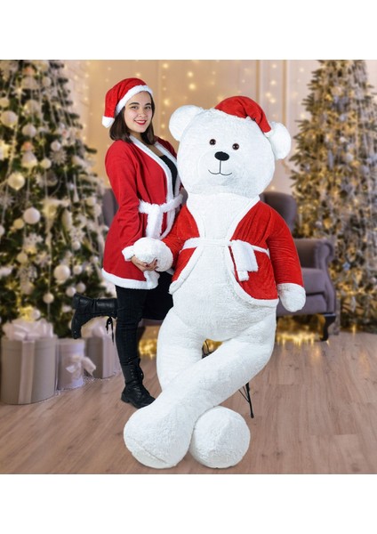 200 cm Noel Baba Şapkalı Ayıcık Yeni Yıl ,yılbaşı Hediyesi 1 Adet