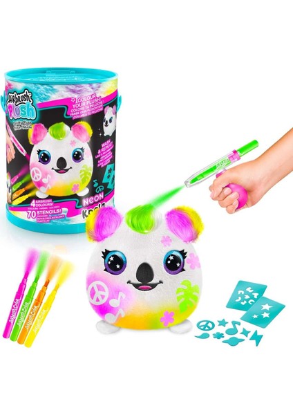 Airbrush Plush Squishy Peluş Neon Koala 1 Adet