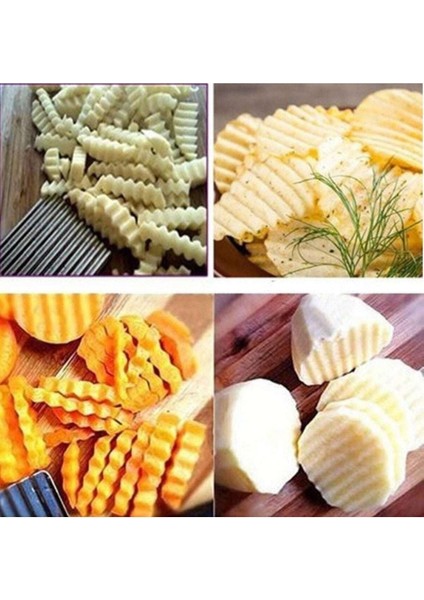 Luxury Şekilli Paslanmaz Çelik Pratik Cips Dilimleyici 1 Adet