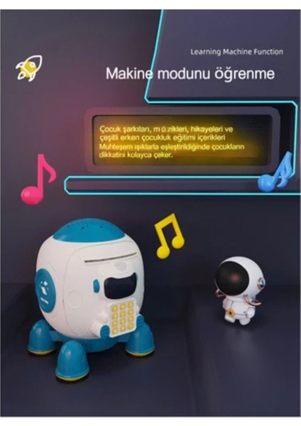 Star Çocuk Roket Kumbara Büyük Kapasiteli Simüle Parmak Izi Şifreli Kilit Müzikli Işık 1 Adet indirimleri