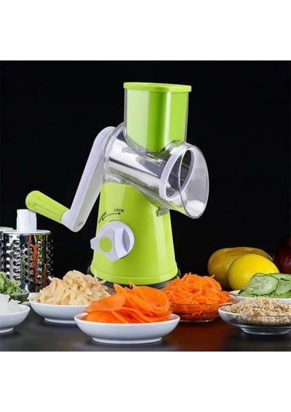 Luxury Tutma Kollu Çevirmeli Pratik Rulo Rende Drum Grater (4767) - Lisinya 1 Adet