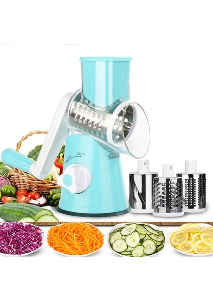 Luxury Tutma Kollu Çevirmeli Pratik Rulo Rende Drum Grater (4767) - Lisinya 1 Adet
