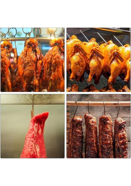 Luxury Döner Mekanizmalı Çift Kancalı Et Asma Kancası Kurban Tavuk Et Kancası Dayanıklı Metal 1 Adet