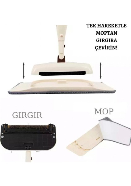 Luxury Çok Fonksiyonlu Hem Gırgır Hem Su Hazneli Birçok Yüzeyde Etkili Pratik Sprey Paspas Mop 1 Adet