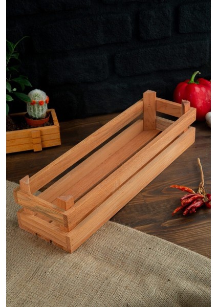 Luxury Ahşap Xl Sunum Kasası Organizer Düzenleyici Kutu 12,5X43 cm 1 Adet